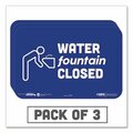 Tabbies BESAFE MESSAGING EDUCATION WALL SIGNS, 9 X 6, inWATER FOUNTAIN CLOSEDin, 3PK 29515